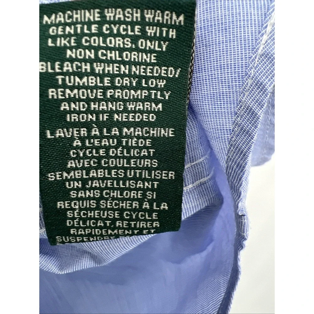 Ralph Lauren Boys Size 12 Oxford Blue Shirt Button‎ Down Long Sleeve Logo